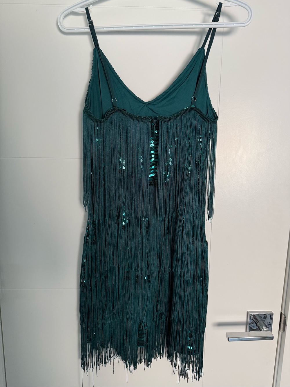 Lulu’s Get in the Groove Emerald Green Sequin Fringe Bodycon Dress - Picture 6 of 6